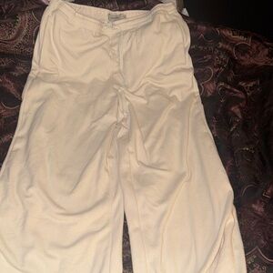 Women's Wide Leg Cream Pants